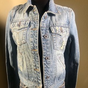 Roxy Light wash distressed denim jacket